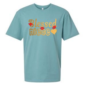 Funny Aunties Blessed Niece Heart Gift Sueded Cloud Jersey T-Shirt