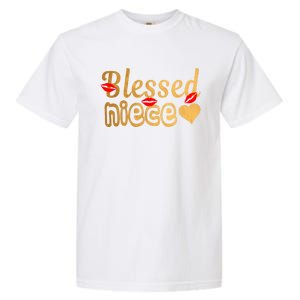 Funny Aunties Blessed Niece Heart Gift Garment-Dyed Heavyweight T-Shirt