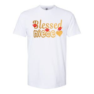 Funny Aunties Blessed Niece Heart Gift Softstyle CVC T-Shirt