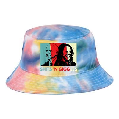 Funny Anti Biden Harris Shits 'N Giggles Political Gift Tie Dye Newport Bucket Hat