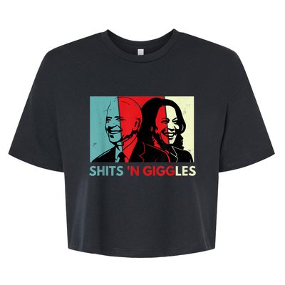 Funny Anti Biden Harris Shits 'N Giggles Political Gift Bella+Canvas Jersey Crop Tee