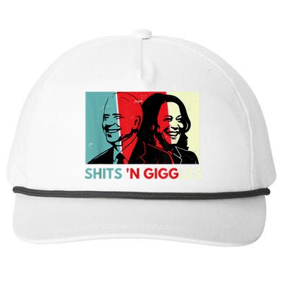 Funny Anti Biden Harris Shits 'N Giggles Political Gift Snapback Five-Panel Rope Hat