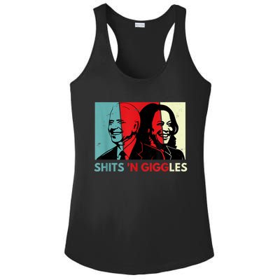 Funny Anti Biden Harris Shits 'N Giggles Political Gift Ladies PosiCharge Competitor Racerback Tank