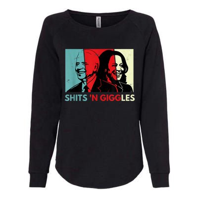 Funny Anti Biden Harris Shits 'N Giggles Political Gift Womens California Wash Sweatshirt