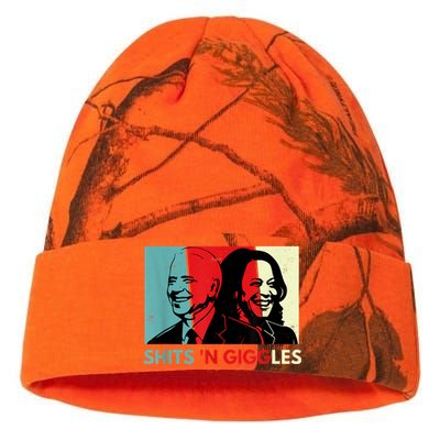 Funny Anti Biden Harris Shits 'N Giggles Political Gift Kati Licensed 12" Camo Beanie