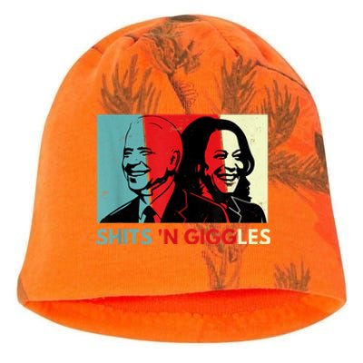 Funny Anti Biden Harris Shits 'N Giggles Political Gift Kati - Camo Knit Beanie