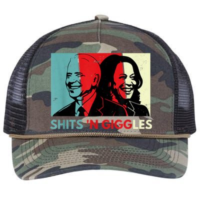 Funny Anti Biden Harris Shits 'N Giggles Political Gift Retro Rope Trucker Hat Cap