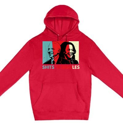 Funny Anti Biden Harris Shits 'N Giggles Political Gift Premium Pullover Hoodie