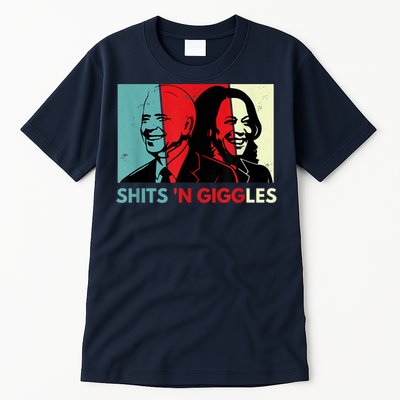 Funny Anti Biden Harris Shits 'N Giggles Political Gift Tall T-Shirt