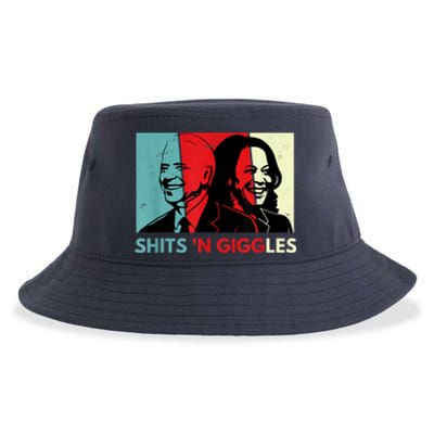 Funny Anti Biden Harris Shits 'N Giggles Political Gift Sustainable Bucket Hat