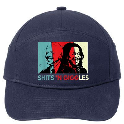 Funny Anti Biden Harris Shits 'N Giggles Political Gift 7-Panel Snapback Hat