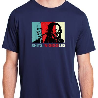 Funny Anti Biden Harris Shits 'N Giggles Political Gift Adult ChromaSoft Performance T-Shirt