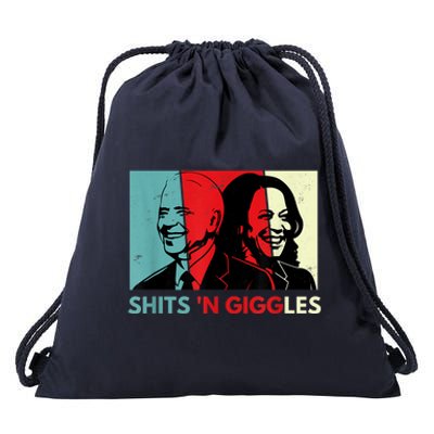 Funny Anti Biden Harris Shits 'N Giggles Political Gift Drawstring Bag