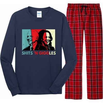 Funny Anti Biden Harris Shits 'N Giggles Political Gift Long Sleeve Pajama Set