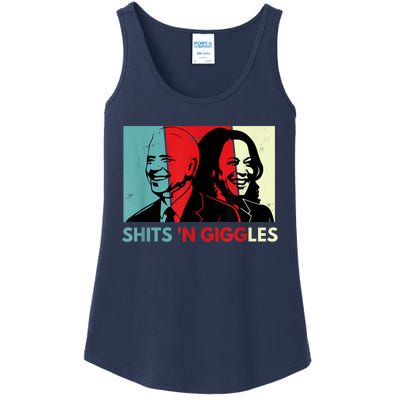 Funny Anti Biden Harris Shits 'N Giggles Political Gift Ladies Essential Tank