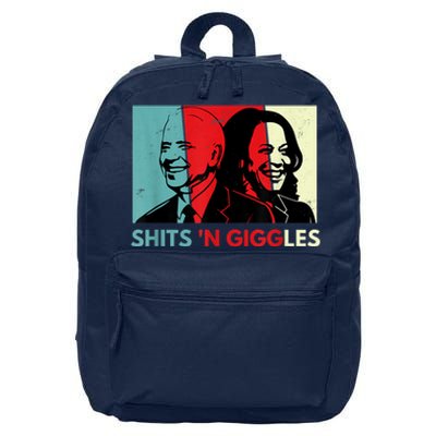 Funny Anti Biden Harris Shits 'N Giggles Political Gift 16 in Basic Backpack