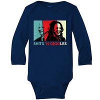 Funny Anti Biden Harris Shits 'N Giggles Political Gift Baby Long Sleeve Bodysuit