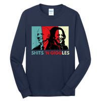 Funny Anti Biden Harris Shits 'N Giggles Political Gift Tall Long Sleeve T-Shirt