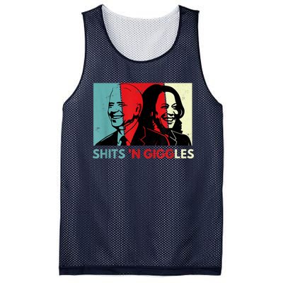 Funny Anti Biden Harris Shits 'N Giggles Political Gift Mesh Reversible Basketball Jersey Tank