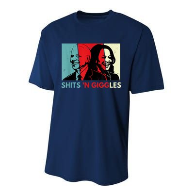 Funny Anti Biden Harris Shits 'N Giggles Political Gift Performance Sprint T-Shirt