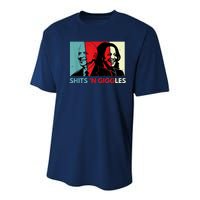 Funny Anti Biden Harris Shits 'N Giggles Political Gift Youth Performance Sprint T-Shirt