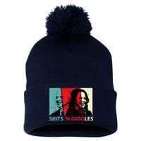 Funny Anti Biden Harris Shits 'N Giggles Political Gift Pom Pom 12in Knit Beanie