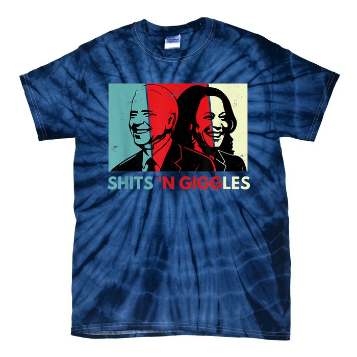 Funny Anti Biden Harris Shits 'N Giggles Political Gift Tie-Dye T-Shirt