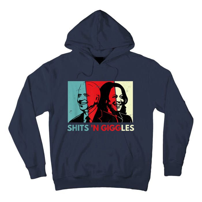 Funny Anti Biden Harris Shits 'N Giggles Political Gift Tall Hoodie