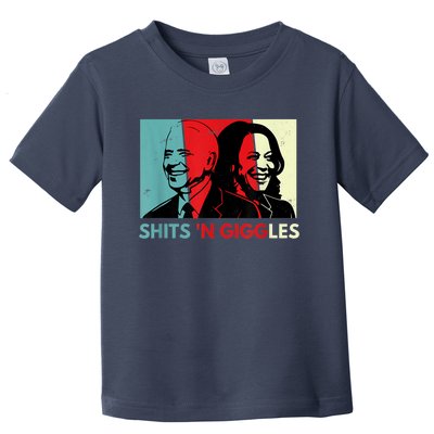 Funny Anti Biden Harris Shits 'N Giggles Political Gift Toddler T-Shirt