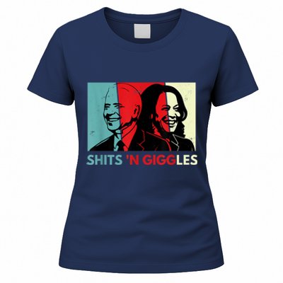 Funny Anti Biden Harris Shits 'N Giggles Political Gift Women's T-Shirt