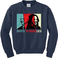 Funny Anti Biden Harris Shits 'N Giggles Political Gift Kids Sweatshirt