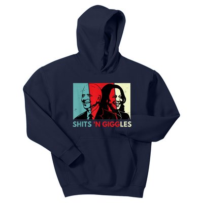 Funny Anti Biden Harris Shits 'N Giggles Political Gift Kids Hoodie