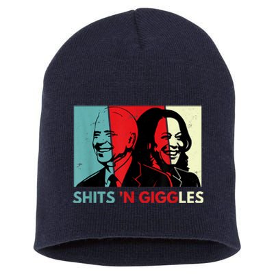 Funny Anti Biden Harris Shits 'N Giggles Political Gift Short Acrylic Beanie