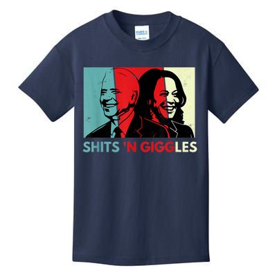 Funny Anti Biden Harris Shits 'N Giggles Political Gift Kids T-Shirt