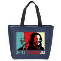 Funny Anti Biden Harris Shits 'N Giggles Political Gift Zip Tote Bag