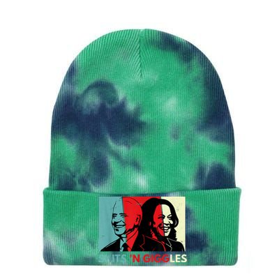 Funny Anti Biden Harris Shits 'N Giggles Political Gift Tie Dye 12in Knit Beanie