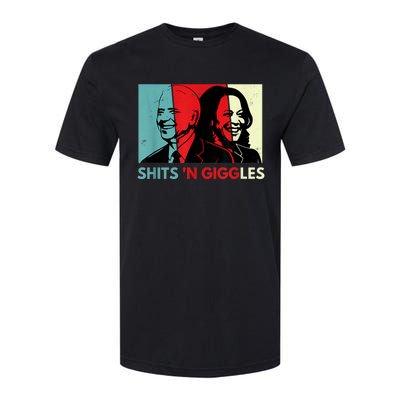 Funny Anti Biden Harris Shits 'N Giggles Political Gift Softstyle CVC T-Shirt