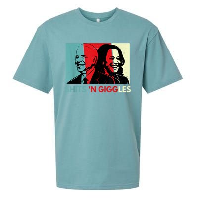 Funny Anti Biden Harris Shits 'N Giggles Political Gift Sueded Cloud Jersey T-Shirt