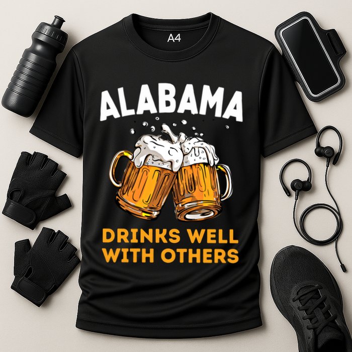 Funny Alabama Beer Ing S Well With Others Gift Cooling Performance Crew T-Shirt