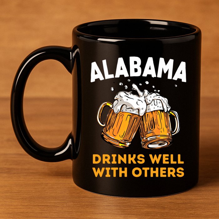 Funny Alabama Beer Ing S Well With Others Gift 11oz C Handle Ceramic Mug