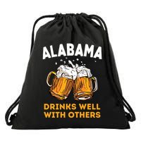 Funny Alabama Beer Ing S Well With Others Gift Drawstring Bag