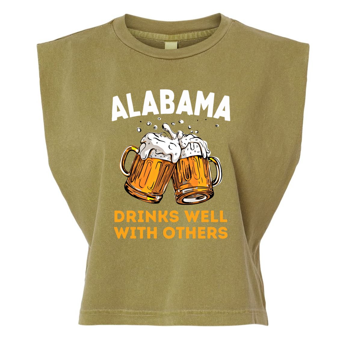 Funny Alabama Beer Ing S Well With Others Gift Garment-Dyed Women's Muscle Tee