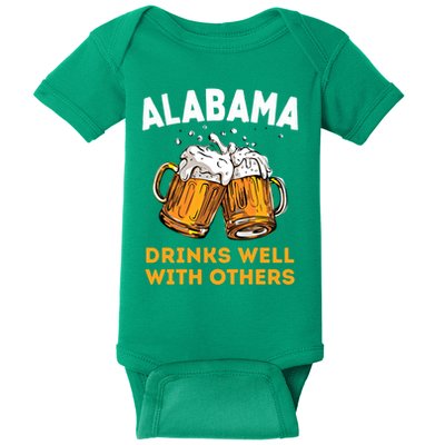 Funny Alabama Beer Ing S Well With Others Gift Baby Bodysuit