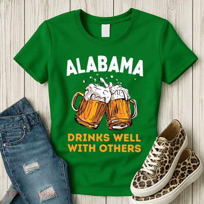 Funny Alabama Beer Ing S Well With Others Gift Womens T-Shirt