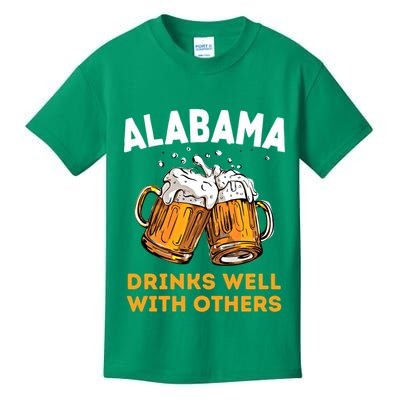 Funny Alabama Beer Ing S Well With Others Gift Kids T-Shirt