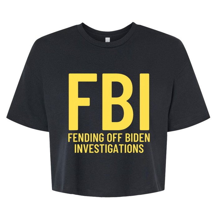 Funny Anti Biden Fbi Fending Off Biden Investigations Bella+Canvas Jersey Crop Tee