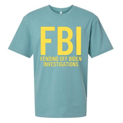 Funny Anti Biden Fbi Fending Off Biden Investigations Sueded Cloud Jersey T-Shirt