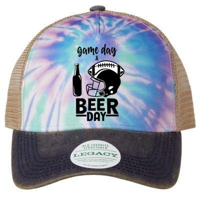 Football And Beer Day Gift Legacy Tie Dye Trucker Hat