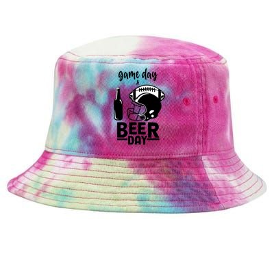 Football And Beer Day Gift Tie-Dyed Bucket Hat