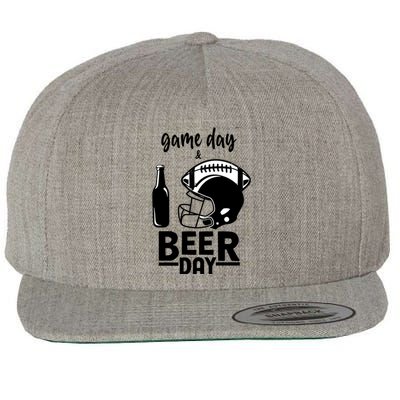 Football And Beer Day Gift Wool Snapback Cap